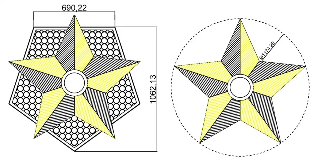 Чертеж вечного огня - схема звезды вечного огня в Красноярске 